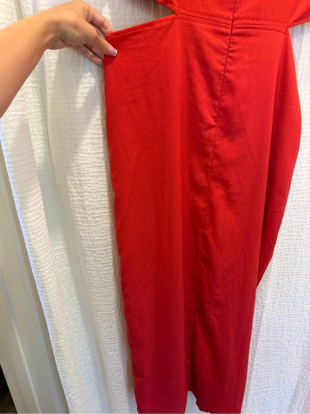 Abercrombie & Fitch Red Twist-Front Cutout Maxi Dress